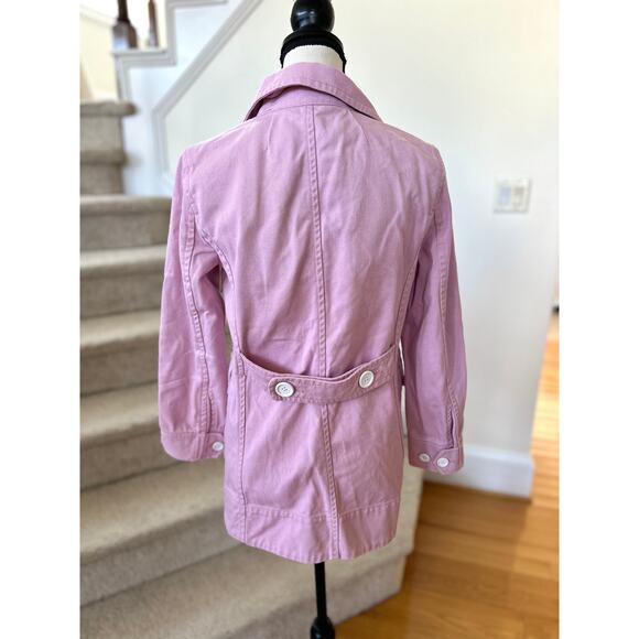 J.Crew Pink Cotton Canvas Double Breasted Pea Coat Work Barn Jacket - Picture 3 of 6